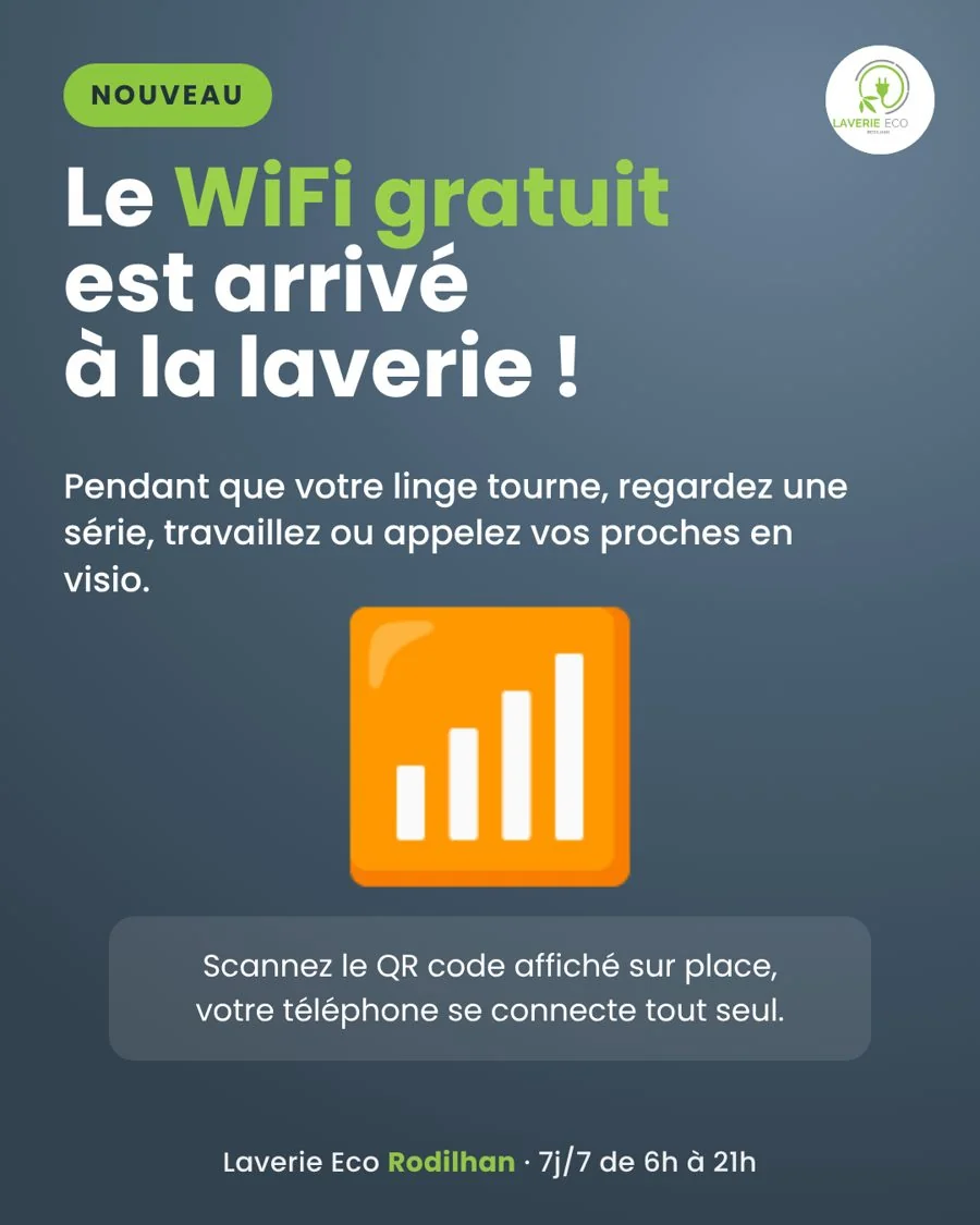 Wifi gratuit à la laverie
