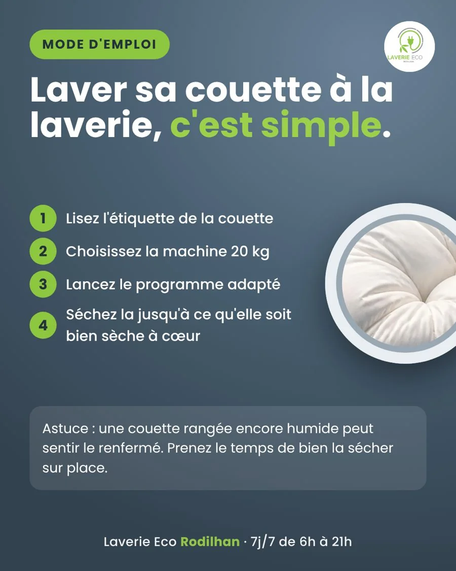 Mode d'emploi pour laver sa couette à la laverie