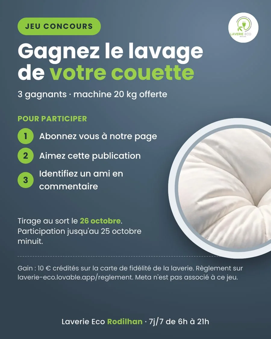 Jeu concours : gagnez le lavage de votre couette